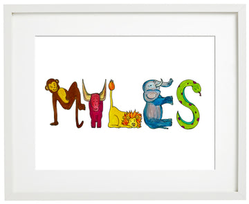 Baby Name Art in Anim-al-phabet