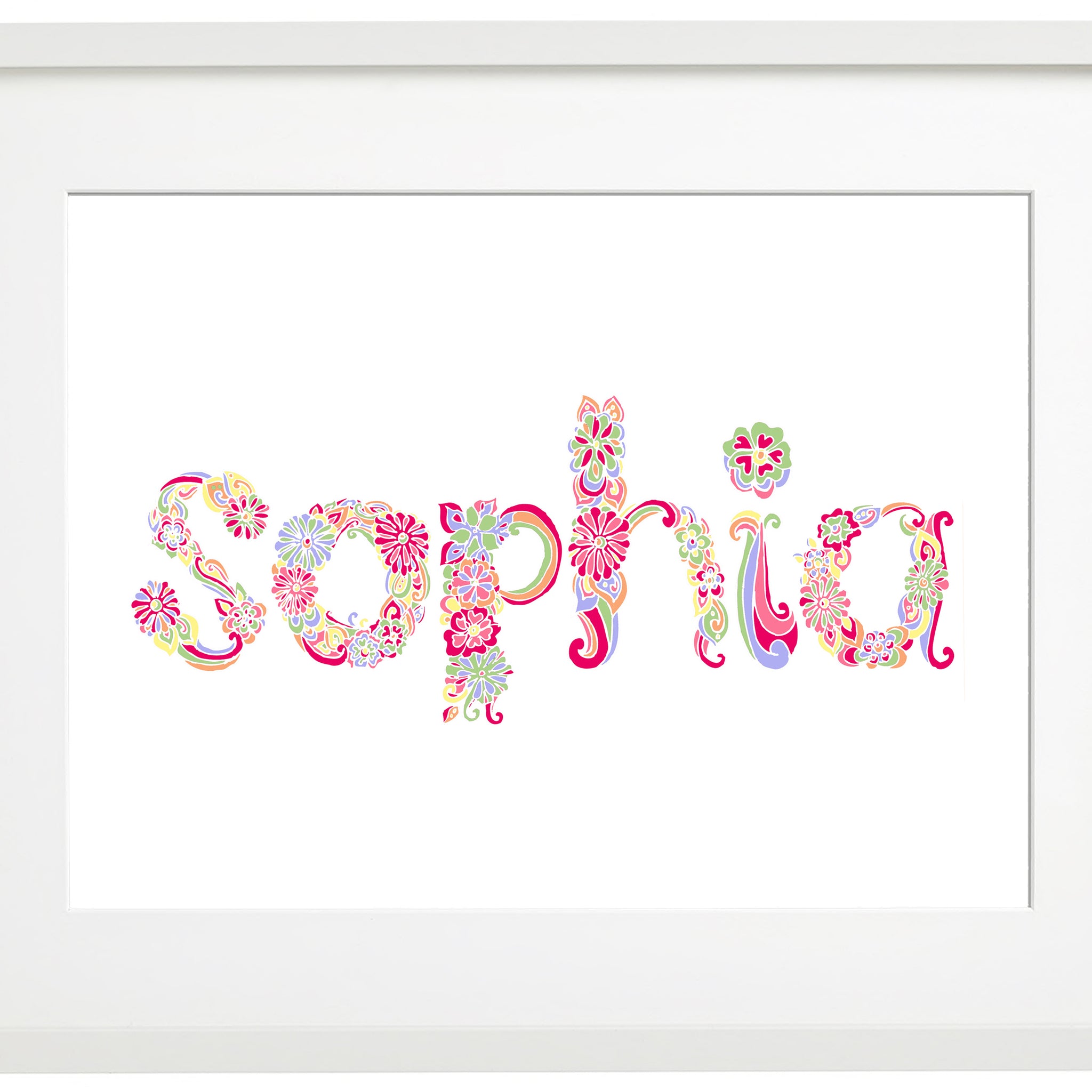 Baby Name Art in Florals